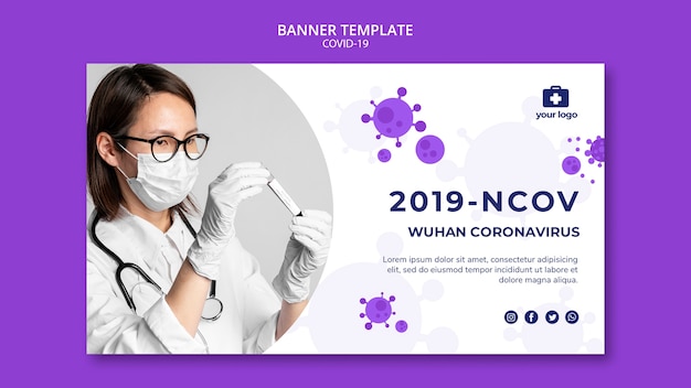 Free PSD covid19 banner template