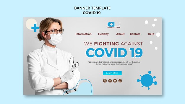 Covid19 concept banner template