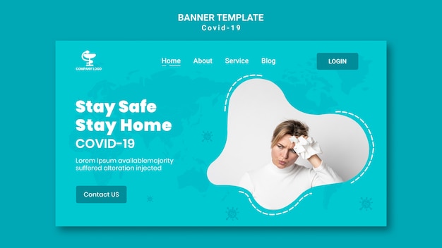Free PSD covid19 concept banner template