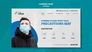 Free PSD covid19 concept landing page template