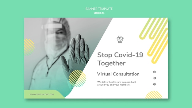 Free PSD covid19 pandemic banner template