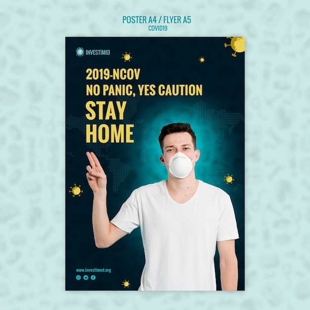 Free PSD covid19 poster template style