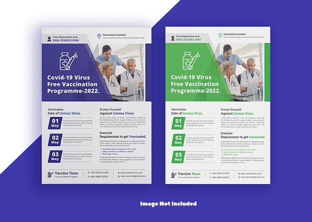 Covid19 vaccination programme flyer design templates01