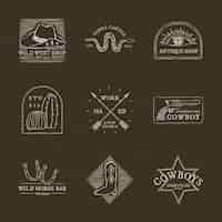 Free PSD cowboy themed logo psd collection