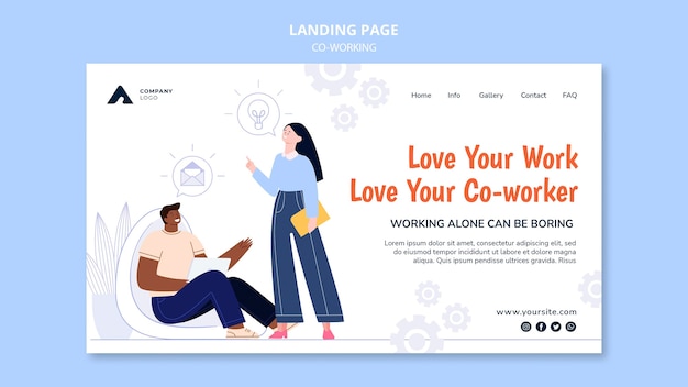 Coworkers landing page template