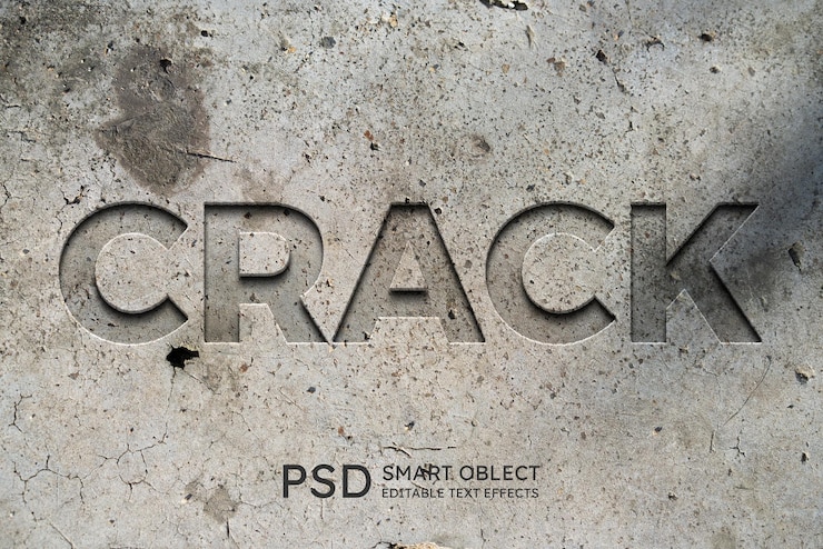 Free PSD crack text style effect