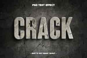 Free PSD crack wall texture editable text effect