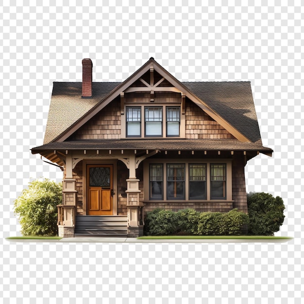 Free PSD craftsman house isolated on transparent background