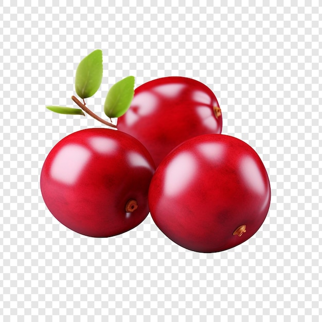 Free PSD cranberry isolated on transparent background