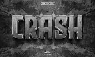 Free PSD crash 3d editable text effect