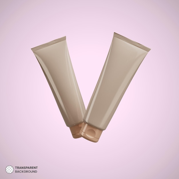 Cream Tube Icon 3D Render Illustration: Free PSD Templates Download