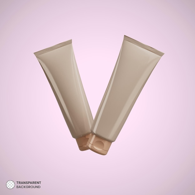 Cream tube icon 3d render illustration