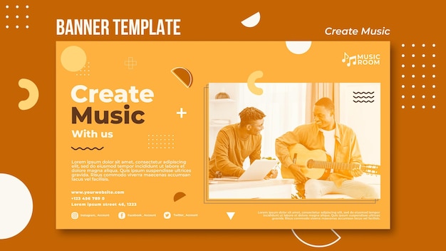 Crea un modello di banner musicale