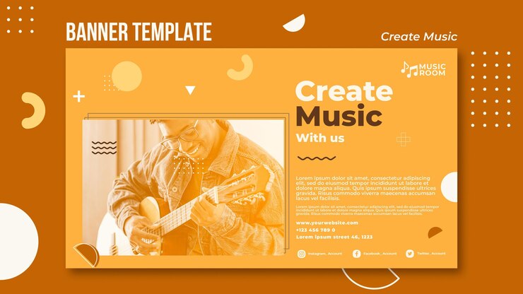 無料PSD 音楽バナーテンプレートを作成する