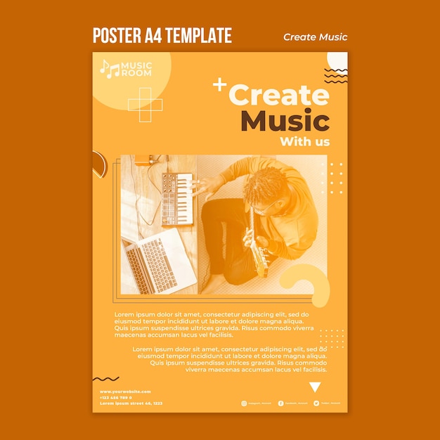 Create music poster template