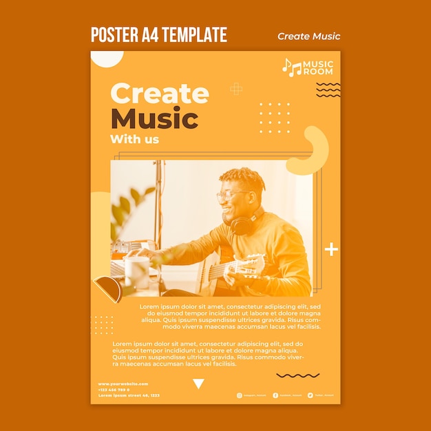 Crea un modello di poster musicale