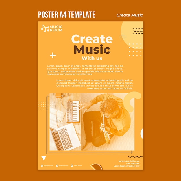 Crea un modello di poster musicale