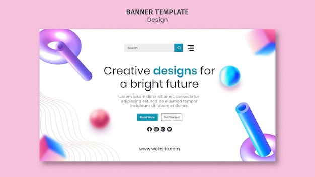 Creative 3d designs banner template