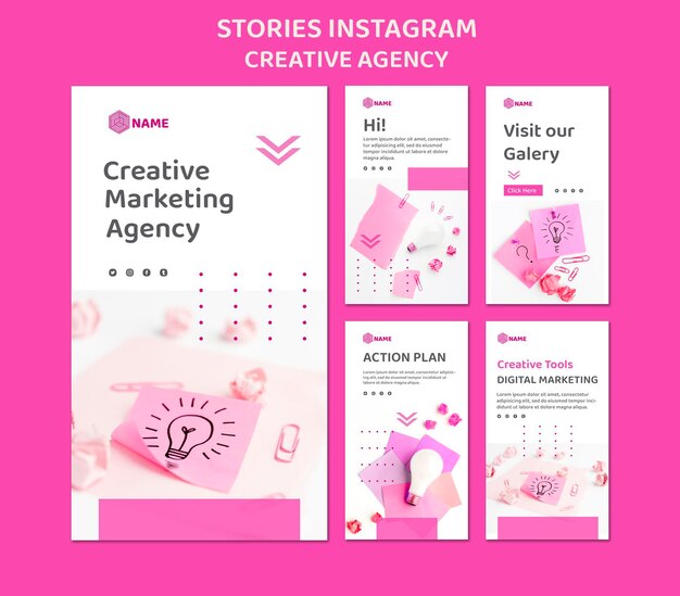 Шаблон истории креативного агентства instagram
