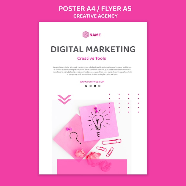 Free PSD creative agency poster template