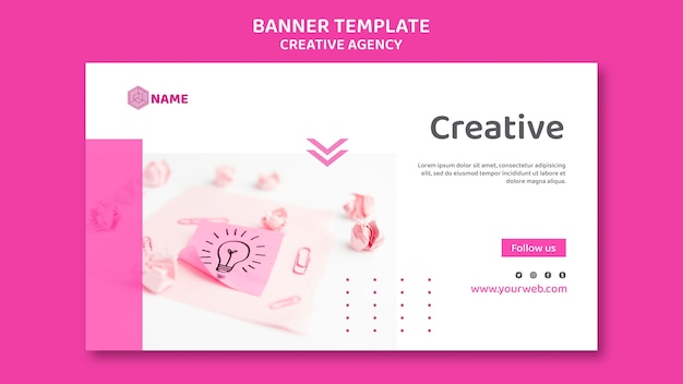 Free PSD creative agency template banner