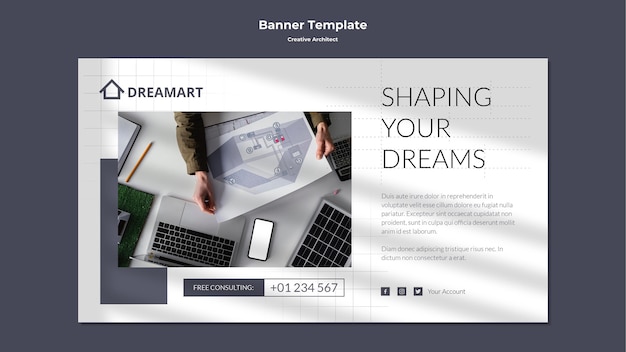 Free PSD creative architect banner