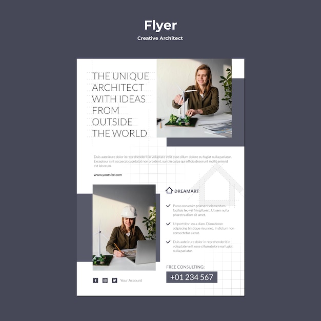 Creative Architect Flyer – Free PSD Template for Download