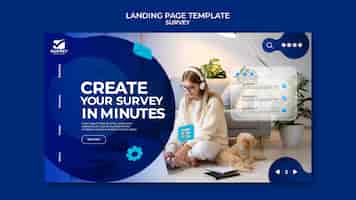 Free PSD creative blue survey web template