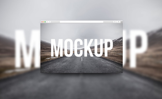 Free PSD creative browser mockup