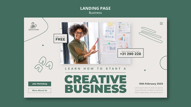 Creative business landing page template