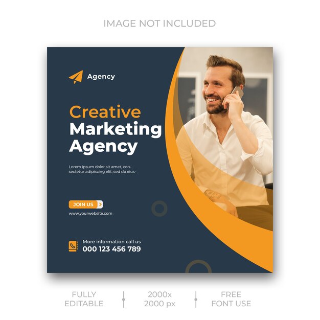 Creative business marketing social media post template