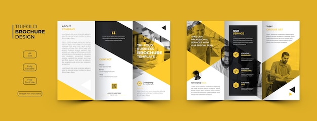 Free PSD creative business trifold brochure template