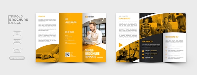 Creative business trifold brochure template