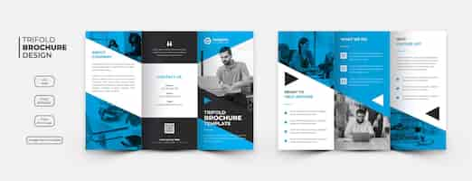 Free PSD creative business trifold brochure template