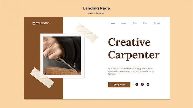 Free PSD creative carpenter ad banner template