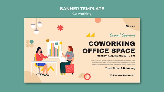 Free PSD creative co-working banner template