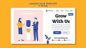 Free PSD creative co-working landing page template