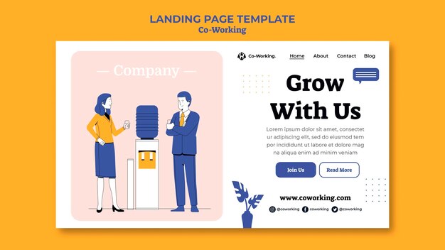 creative co-working landing page template