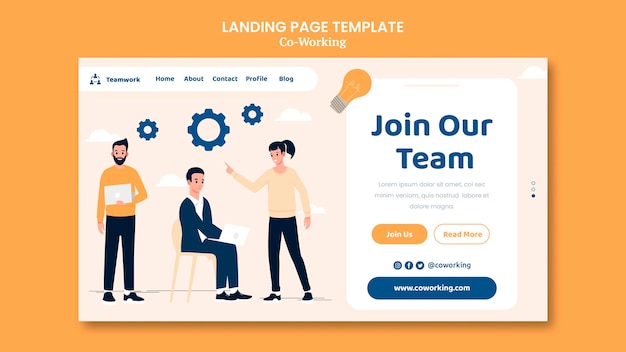 Creative co-working landing page template