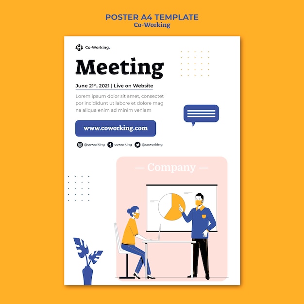 Free PSD creative co-working poster template