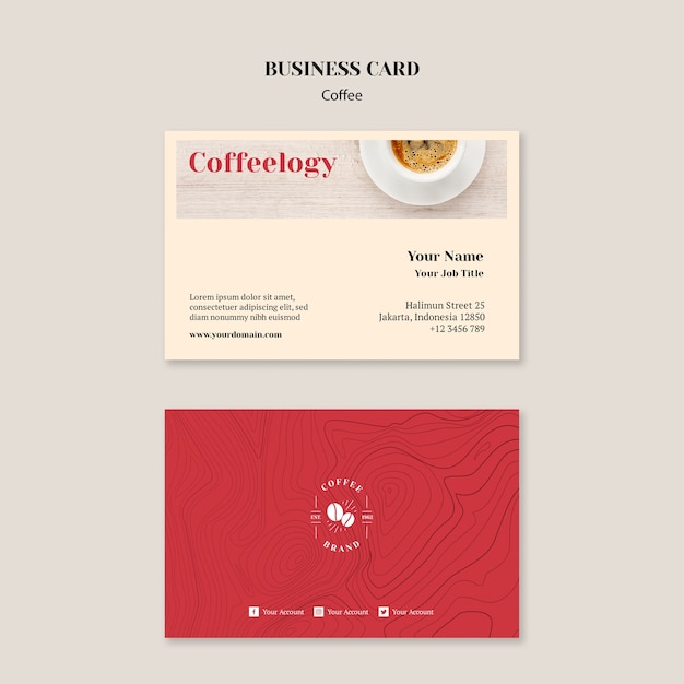 Free PSD creative coffee shop business card template