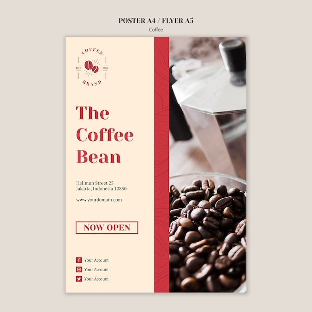 Creative coffee shop flyer template