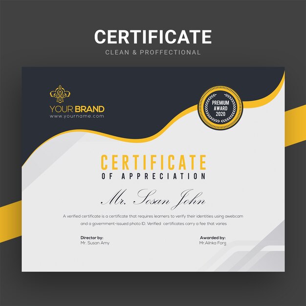 Creative company certificate template