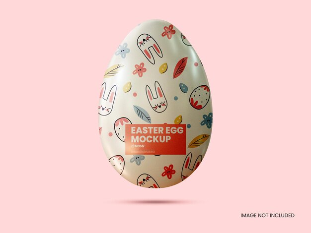 Download Premium Psd Decorated Easter Egg Mockup On A Blue Background In 3d Rendering