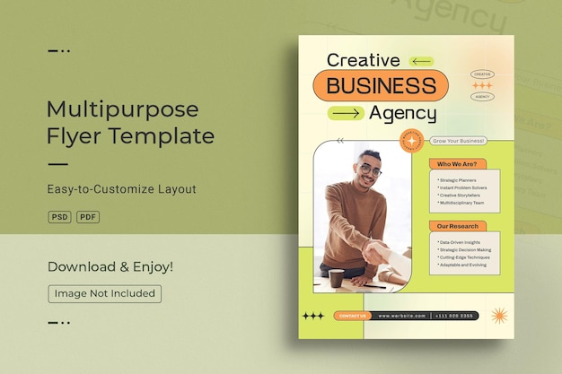 Free PSD creative corporate business agency a4 flyer design template