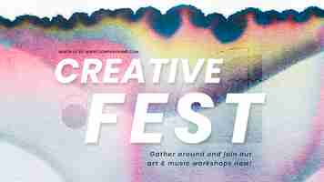 Free PSD creative fest colorful template psd in chromatography art ad banner