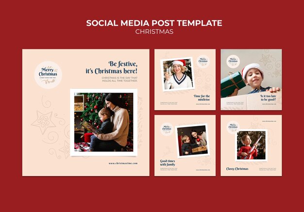 Free PSD creative festive christmas ig posts pack