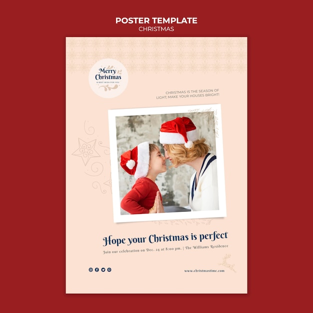 Free PSD creative festive christmas print template