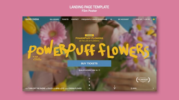 Creative film landing page template