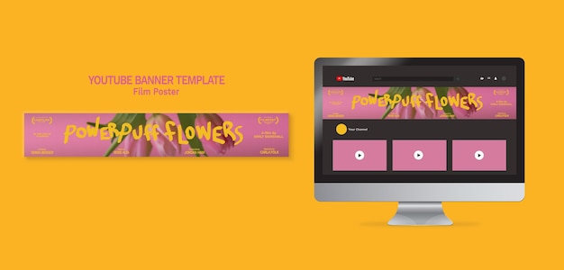 Creative film youtube banner template